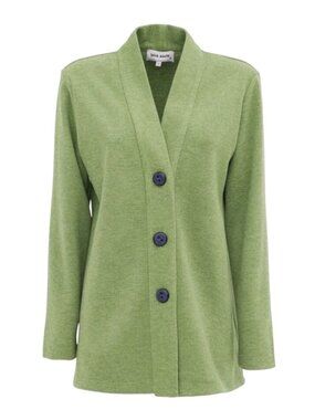 Julia Allert Ribbed Green Cardigan XXL Button Front NWT